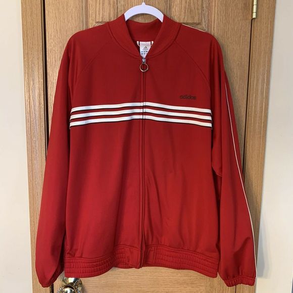 adidas originals red track jacket